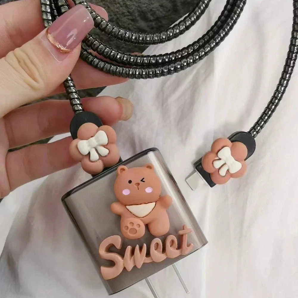 Sweet Bear iPhone Charger Cover Cable Protectors P18